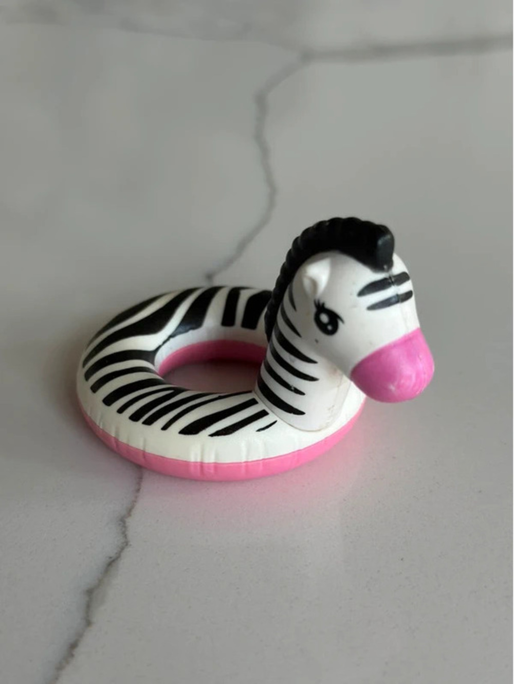 Rare Barbie Pool Party Accessory Zebra Pool Float Ring 2”x 2” Black White Pink